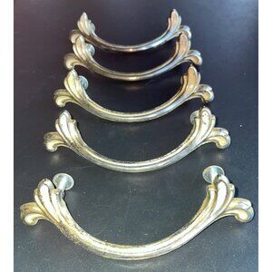 Lot of 5 Distressed Salvaged Drawer Pulls Cream French Country Cottage 3” CTC